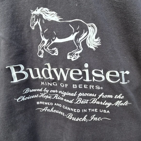 Pacsun Budweiser Charcoal Hoodie Sweatshirt with Logo Mens Size XL - Picture 13 of 14